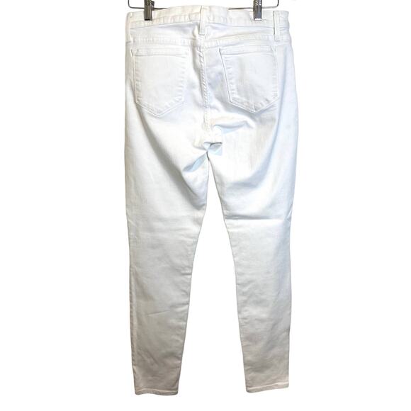 J Crew 8” Toothpick Skinny Classic Mid-Rise Cotton Blend Jeans Women 29T White - Picture 5 of 6